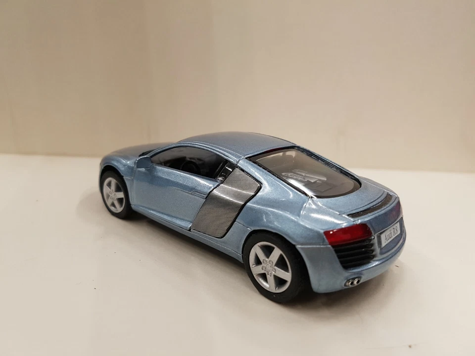 Audi R8 Sky Blue Kinsmart Toy Car Model 1/36 Scale Diecast Metal Open Doors - Image 2 of 2
