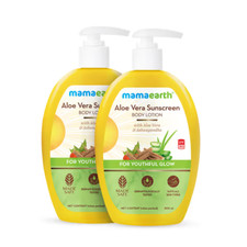 Mamaearth Aloe Vera Sunscreen Body Lotion - SPF 30 - 300 ml ( Pack of 2 ) 46.12 per litre
