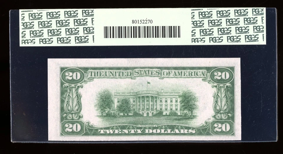 DBR 1934-C $20 FRN New York Old Back Fr. 2057-Bob PCGS 63 PPQ Serial B43654327B - Image 2 of 2