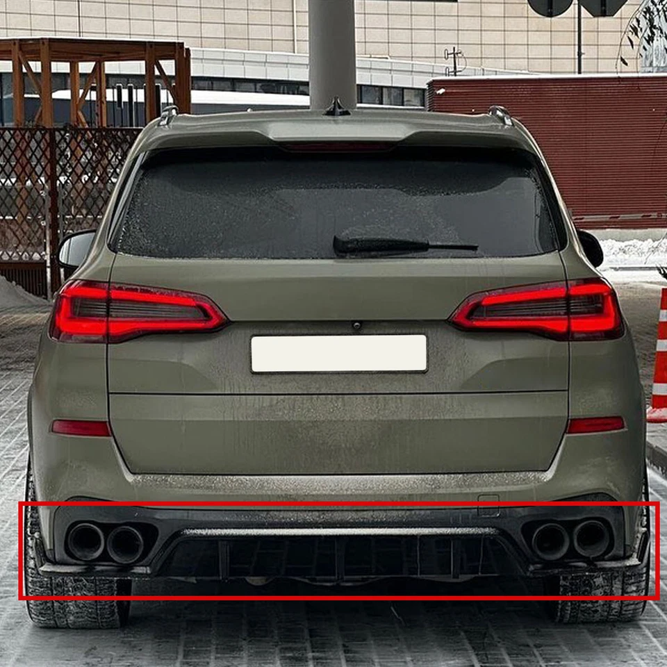 Kit difusor de parachoques trasero estilo GT negro brillante para BMW X5 G05 M Sport 2019-2025 Foto 3 de 4