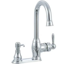Glacier Bay FS1A0008CP Newbury Single-Handle Bar Faucet in Chrome with Soap Disp