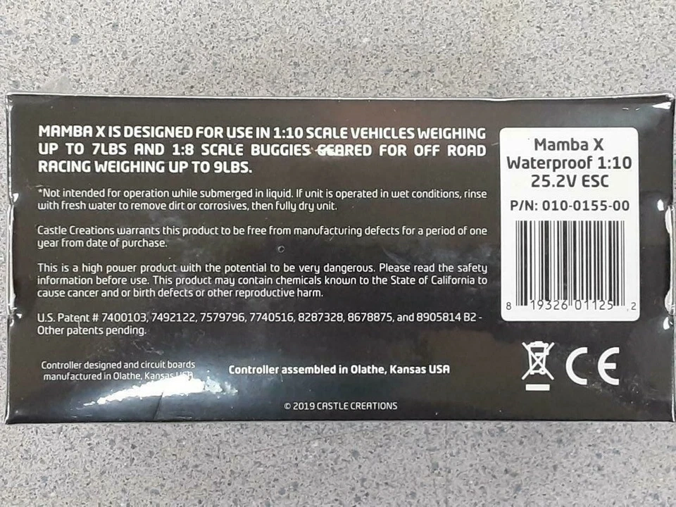 Castle Creations Mamba X Waterproof 1/10 Scale Brushless ESC 010-0155-00 New!! - Image 2 of 4