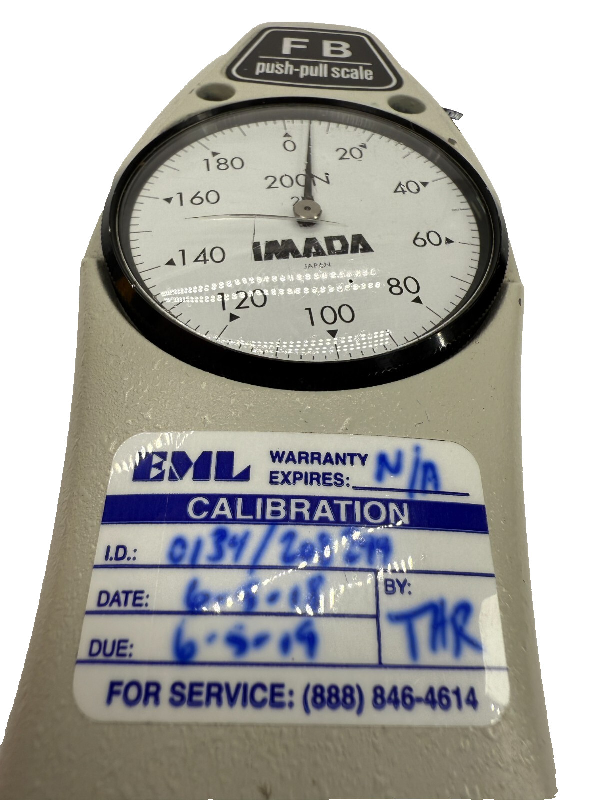 Imada FB-500N Mechanical Force Gauge, 500 N Capacity, ± 0.3% Accuracy