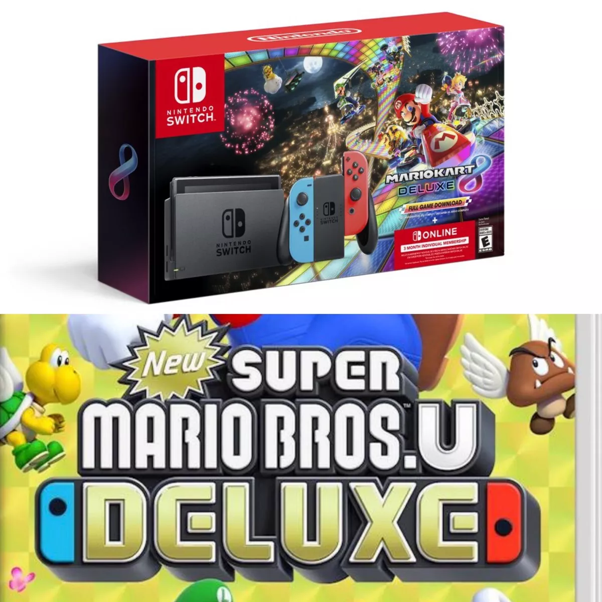 New Super Mario Bros. U Deluxe + Mario Kart 8 Deluxe, Nintendo Switch