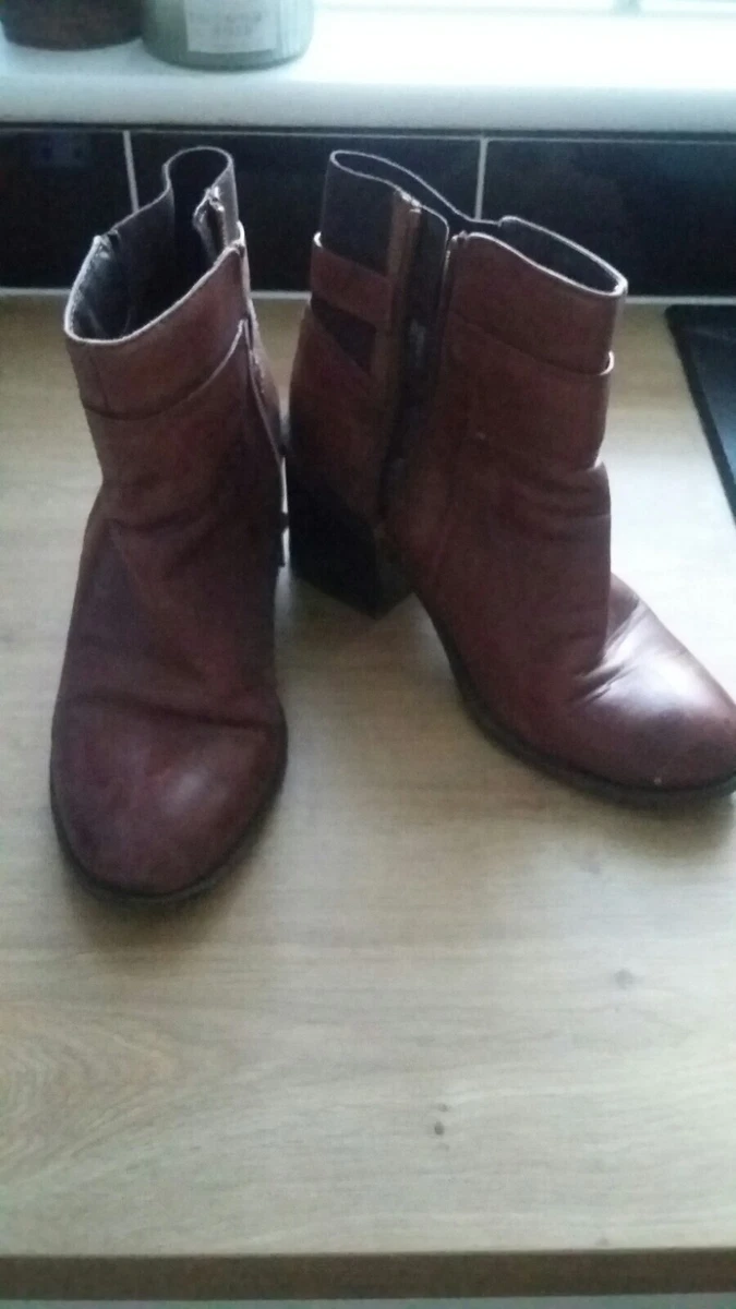 Brown TU Ankle Boots High Heel Women s Boots Size UK5 preowned