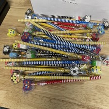 Multi Colored Pencil Lot Of 36 With Pencil Topper Erasers Classroom Rewards