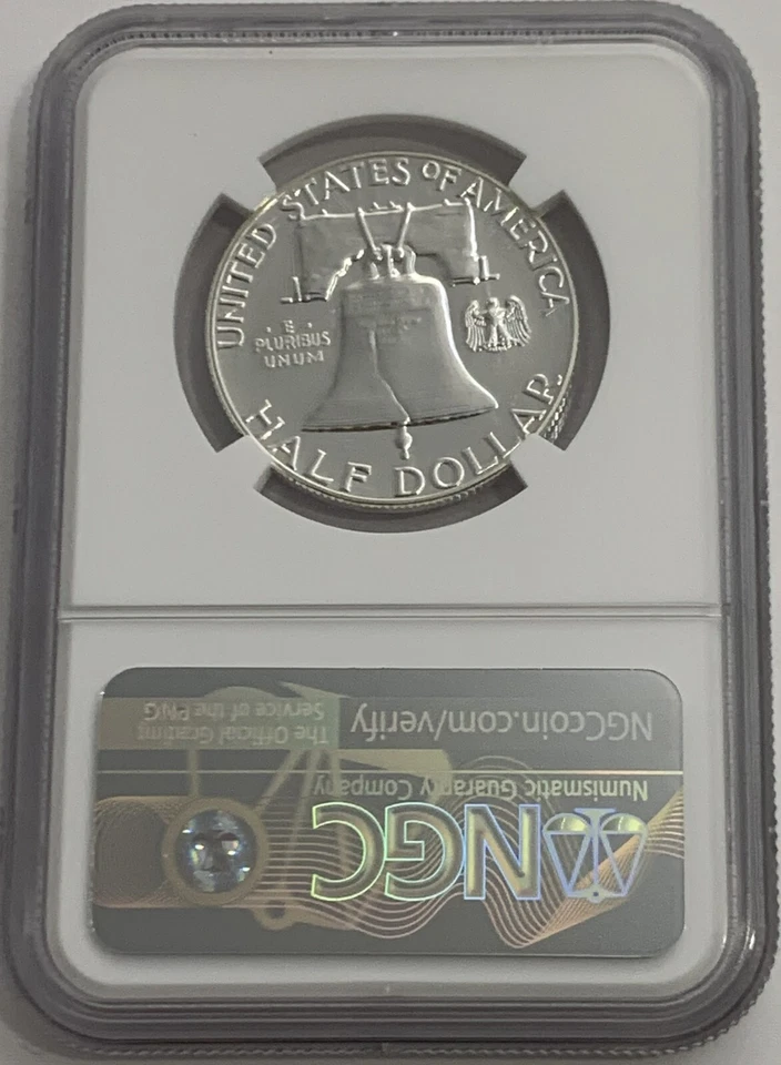 1958 NGC PF69 Proof Ben Franklin Half Dollar 50c 90% Silver Portrait Label - Image 2 of 3