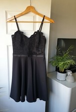 Love Label black pretty lace top strappy dress | size 8