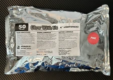 Glow With Us 4" Lightstick Pink Bright Color Glow 8-12 Hrs 50 Pcs