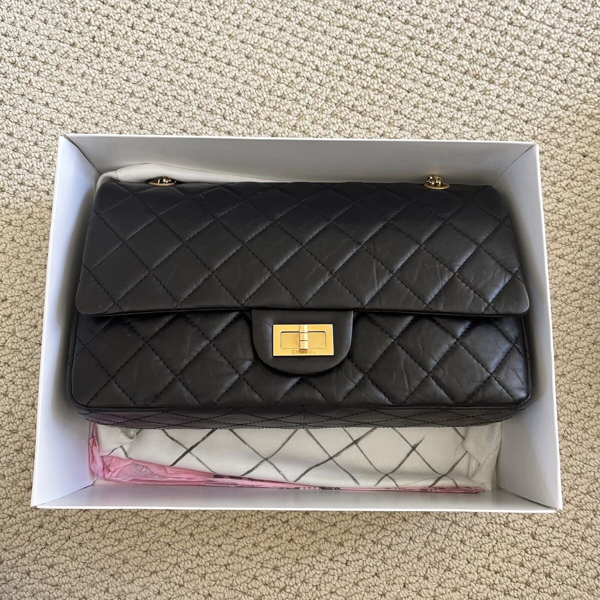 NIB Authentic CHANEL 227 Reissue 2.55 Bag Black Aged NIB Authentic CHANEL 227 Reissue 2.55 Bag Black Aged