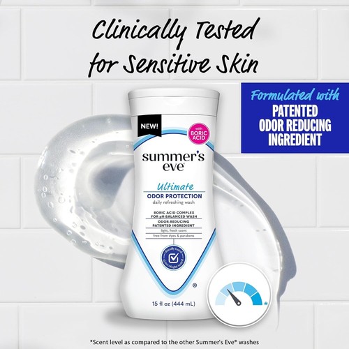 Summer's Eve, Ultimate Odor Control, Feminine Body Wash with Boric Acid, Removes - Picture 4 of 4