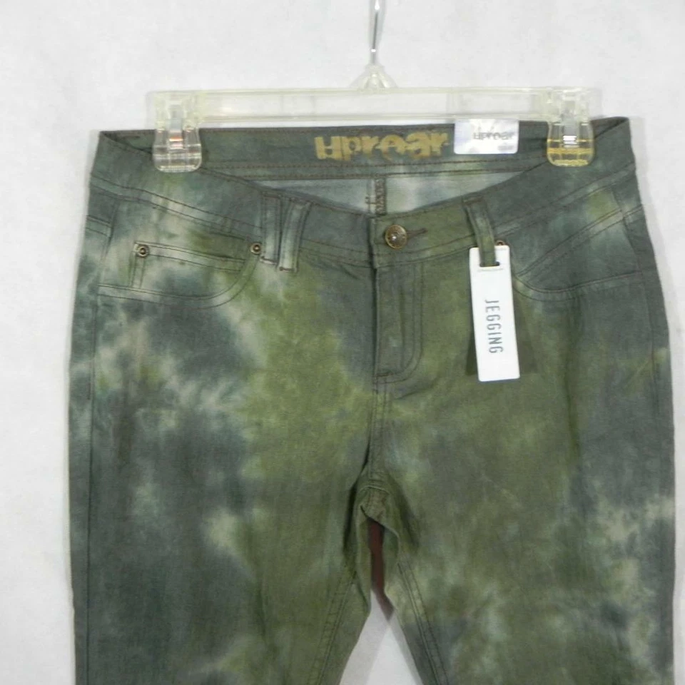 Nuevo UPROAR Niñas 14 Reg Verde Tie Dye JEGGINGS Calce Ajustado Extra Ajustado Lowrise Nuevo con Etiquetas Foto 3 de 4