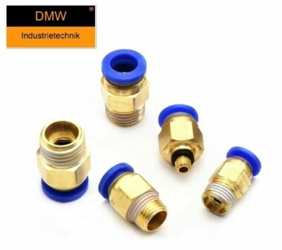 DMW INDUSTRIETECHNIK Pneumatik Steckverschraubung Schlauchverbinder Steckverbinder Druckluft Fitting