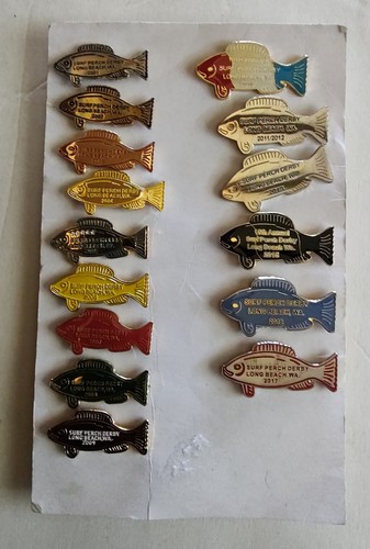 15 different surf perch derby long beach washington wa fishing pins s2 ...