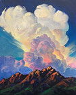 Original Contemporary Impressionist Art Clouds Large Signed Oil Painting Hawkins