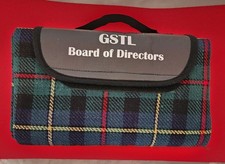 Foldable Picnic Beach Blanket Water Resistant Never Used Green Flannel Pattern