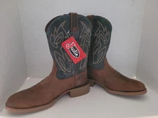 Justin Mens Western Cowboy Boots 12D Rendon Barnwood Brown Water Buffalo