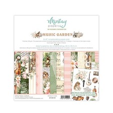 MUSIC GARDEN 8x8 Paper Pad Mintay Papers Scrapbook 24pcs BONUS Motifs