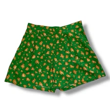 Women’s Size Large Shorts Tabitha Brown x Target Linen Blend Green Leopard Print