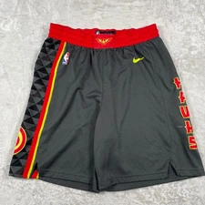 Atlanta Hawks NBA Nike Men's Basketball Shorts Gray Red Yellow Size 42
