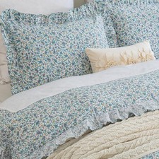 Twin Size Ruffle Duvet Cover Set, 100 Cotton, Kids Teen Girls Duvet Cover 68...