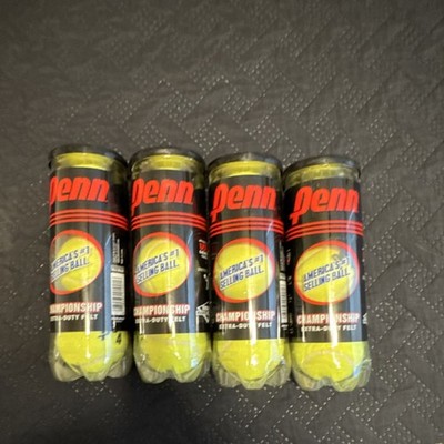 Penn Championship Extra-Duty Felt Tennis Balls 4 Cans for Hard Court Play
