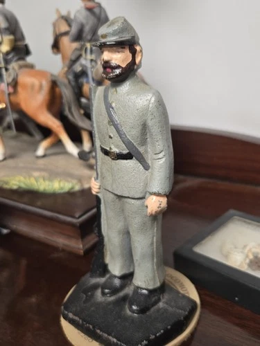 Civil War Original Bullets and Button and cast Iron Confederate soldier