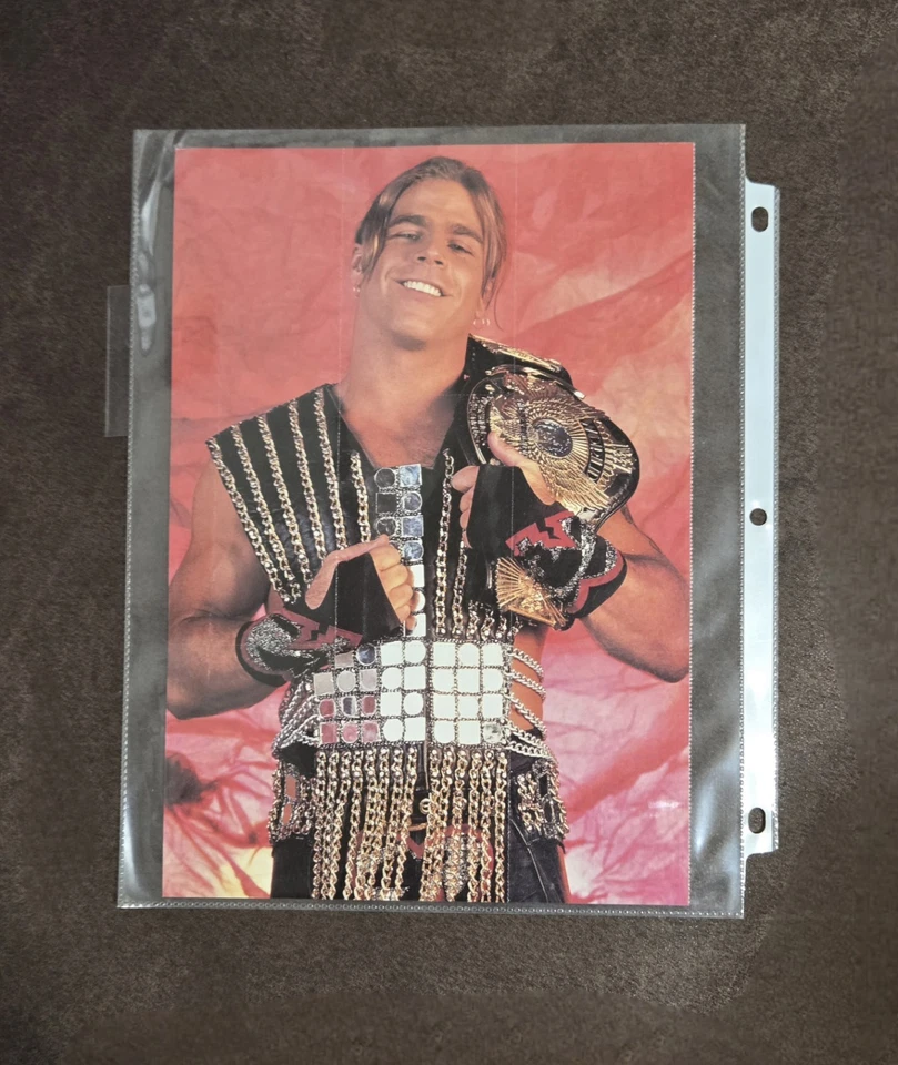 Hoja de tarjetas vintage de la revista Shawn Michaels de la WWF sin cortar WWE Foto 4 de 4