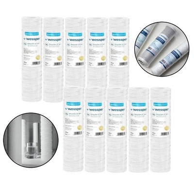 WESSPER 10x Filtro Filo Avvolto Polipropilene per sedimenti per osmosi inversa 10"