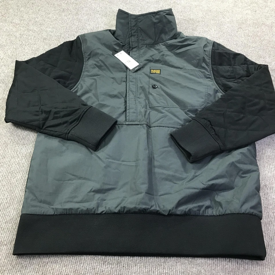 Chaqueta Pullover G-Star RAW Para Hombre Mediana Negra Mezcla de Tela Acolchada Salo Jersey Nueva Foto 3 de 4