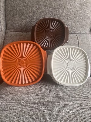 Vintage Tupperware Starburst Behälter mit Deckel x 3