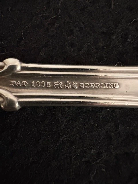 Tenedor y cuchara para servir ensalada Sterling Gorham Chantrilly 8 3/4" 4,9 oz monograma "B" Foto 2 de 4