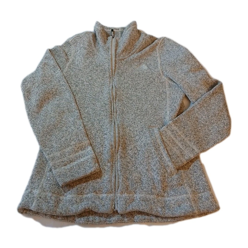 The North Face Women’s Long Sleeve Full Zip Up Light Gray Sweater Size Large