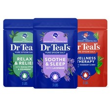 Dr Teal's Epsom Salt Magnesium Soak, Lavender, Eucalyptus  Wellness Trio, 3 ...