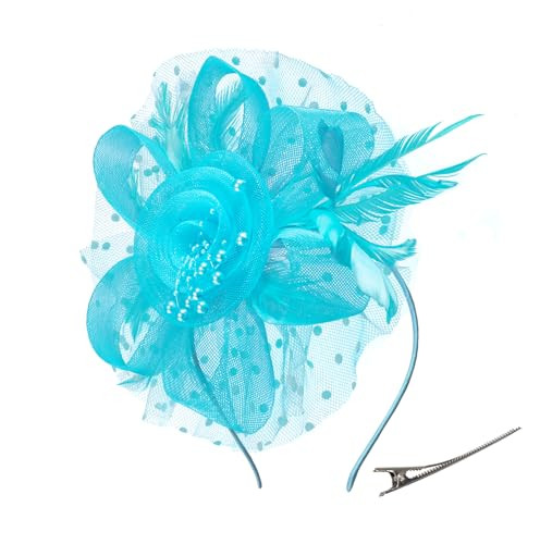 Women's Feather Mesh Flower Fascinator Hats for Women Wedding Tea Party - Bild 1 von 4