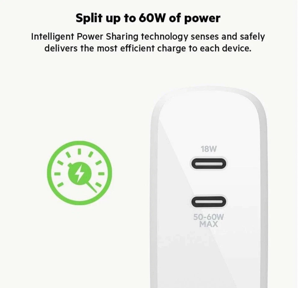 Belkin WCH003DQ USB-C Charger- White - Image 4 of 4