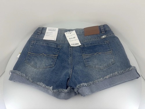 Lucky Brand Girls' Big 5-Pocket Cuffed Stretch Denim Shorts, Riley Ada wash, 14 - Picture 9 of 9