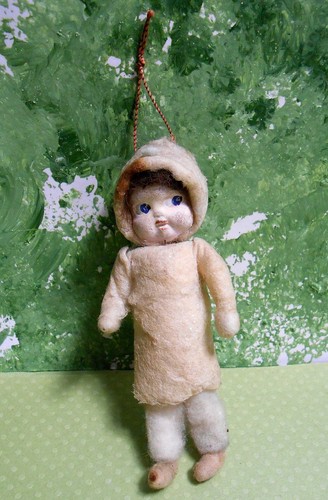 Germany Cotton Batten Snow Baby Ornament - Picture 1 of 2