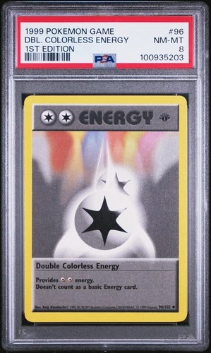 1999 POKEMON BASE SET 1ST EDITION #96 DOUBLE COLORLESS ENERGY PSA 8