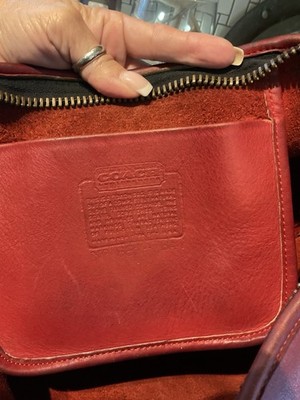 Vintage Coach Duffle Sac Bucket Glovetanned Leather 9085 Red NYC