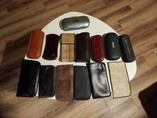Vintage Leather Suede Vinyl Clip On Clamshell Eyeglass Cases Misc Lot Of 14