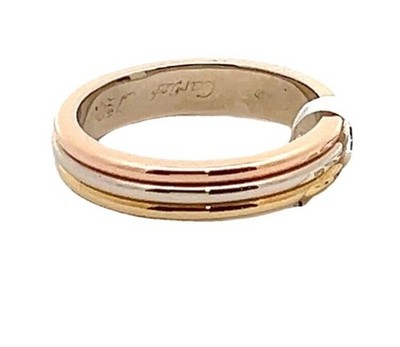 Cartier Trinity Ring 18K Multi-Tone Gold Fancy Jewelry Gift for Her   Size 5
