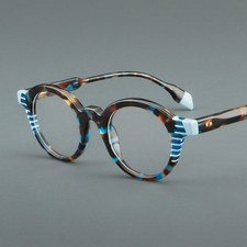 Acetate Eyeglass Frames Women Round Glasses Full Rim Men Retro Spectacles
