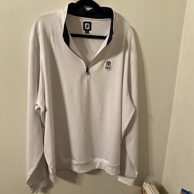 FootJoy 1/4 Zip Golf Pullover. Men s XXL. Marcus Pointe Logo. White W/Black Trim