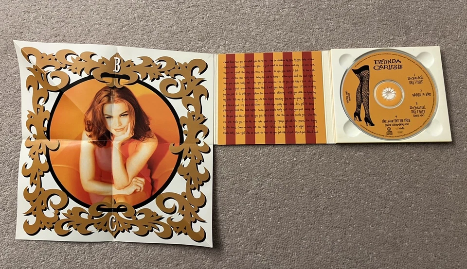 Belinda Carlisle - Do You Feel Like I Feel? (CD, 1991) 4 TRK Maxi Poster *RARE* - Image 3 of 4