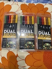 Tombow Dual Brush Pens Secondary Palette set Of 6 In Pack 3 Packs Available