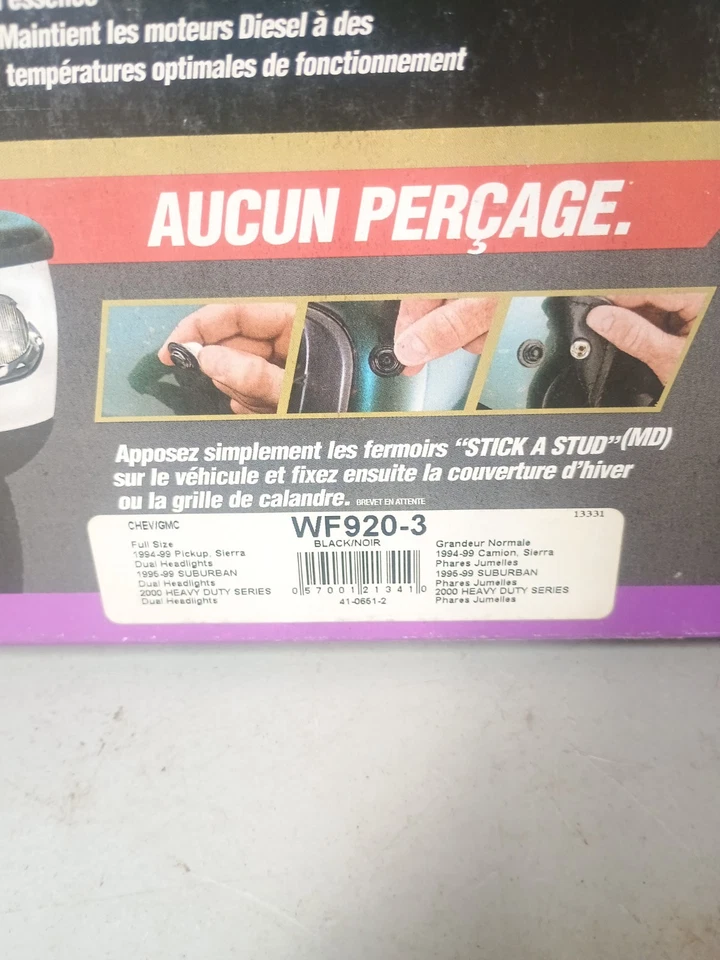 Juego de pantalla delantera y anti insectos de invierno negro para Chevy K2500 Suburban 95-99 Fia WF920-3 Foto 2 de 3