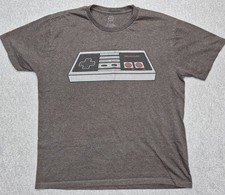 Nintendo NES Controller T-Shirt Mens Large Gray Graphic Short Sleeve Tee Retro