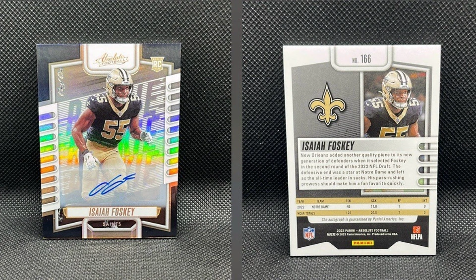 🔥2023 Panini Absolute - Rookies Autograph Isaiah Foskey #166 (RC, AU) 1/1🔥 - Image 3 of 3