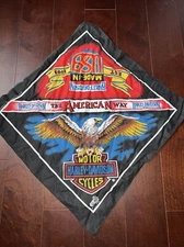Vintage Harley Bandana Harley-Davidson Bald Eagle Rag Do Rag ￼dew Handkerchief